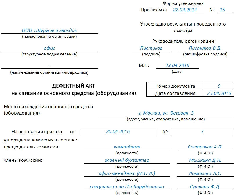 Дефектная ведомость автомобиля бланк