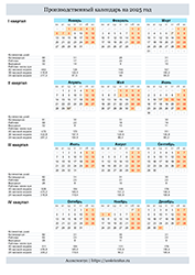 Производственный календарь 2025 в вертикальной ориентации