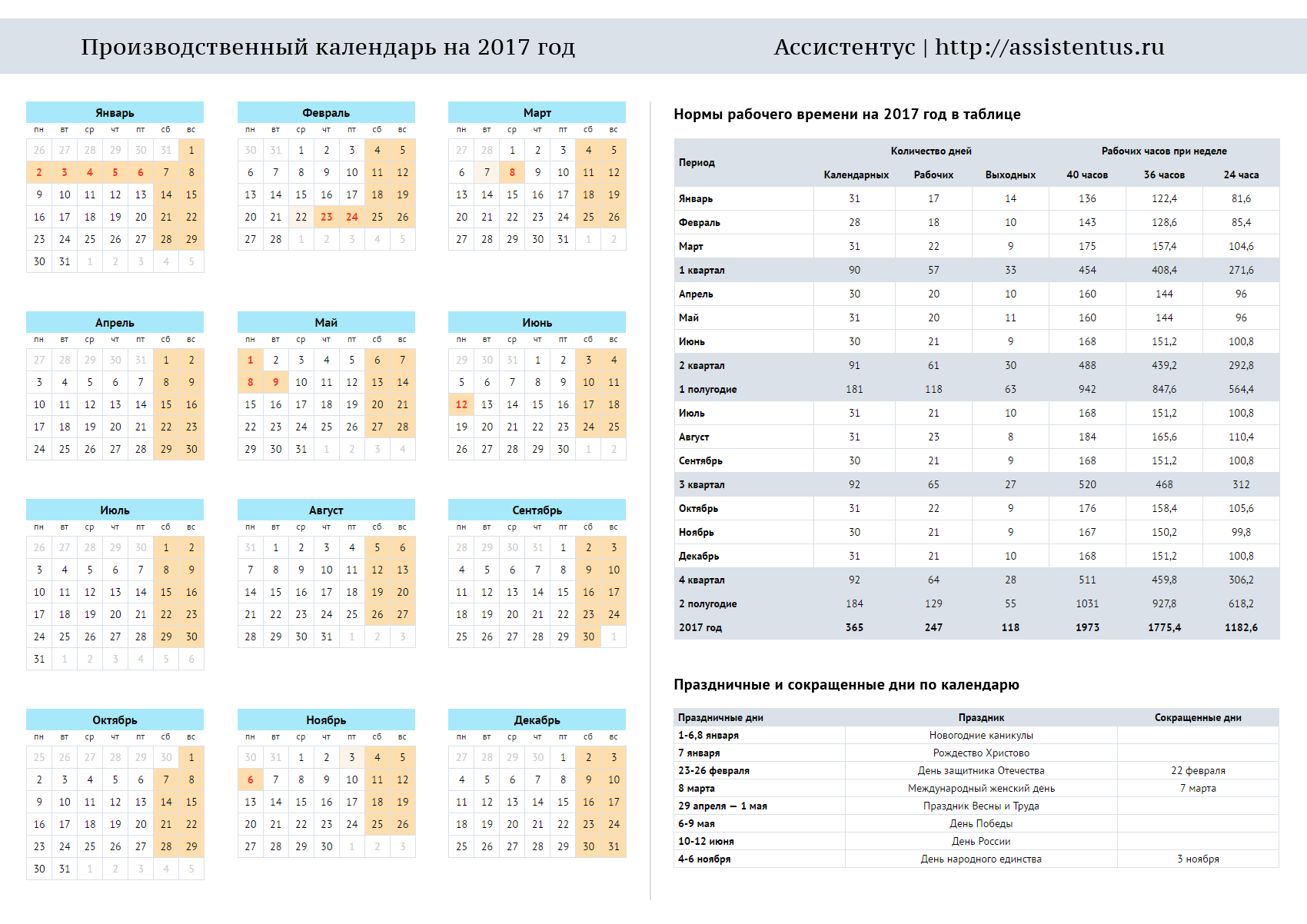 Производственный календарь 2017 скачать в pdf